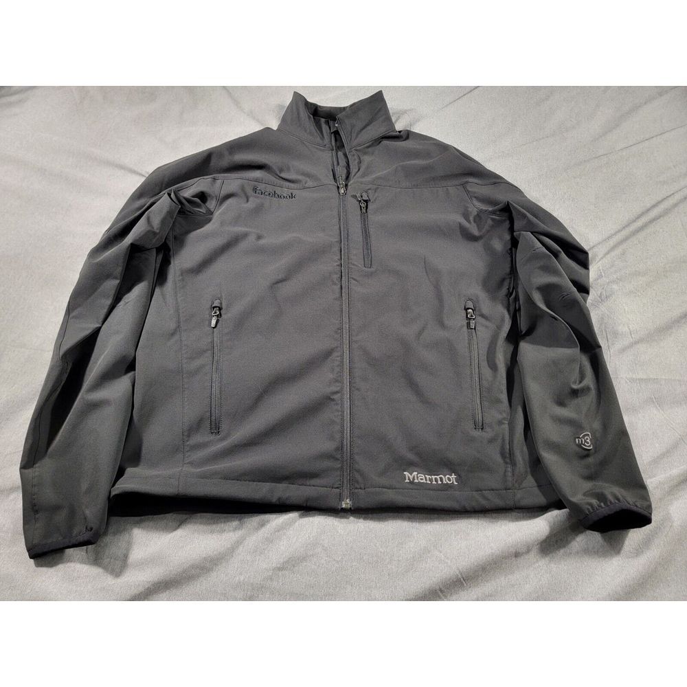 Marmot Facebook Black M3 Softshell Full Zip Windproof‎ Jacket Men's Large